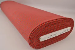 Katoen tricot soft touch – Red & dark grey stripes