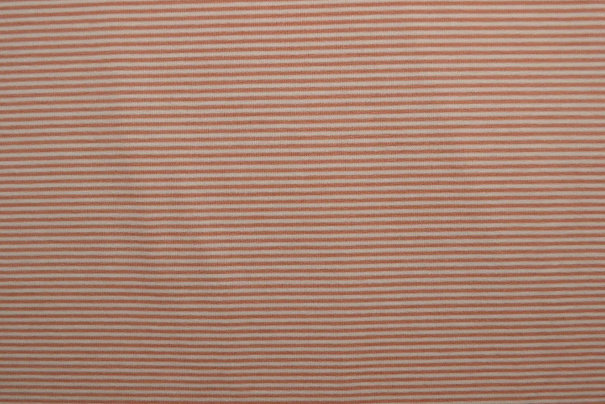 Katoen tricot soft touch – Terracotta & off-white stripes