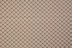 Katoen tricot – Taupe Daisy Dot