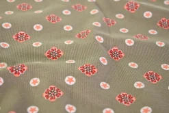Katoen tricot – Taupe Vintage Floral Dot