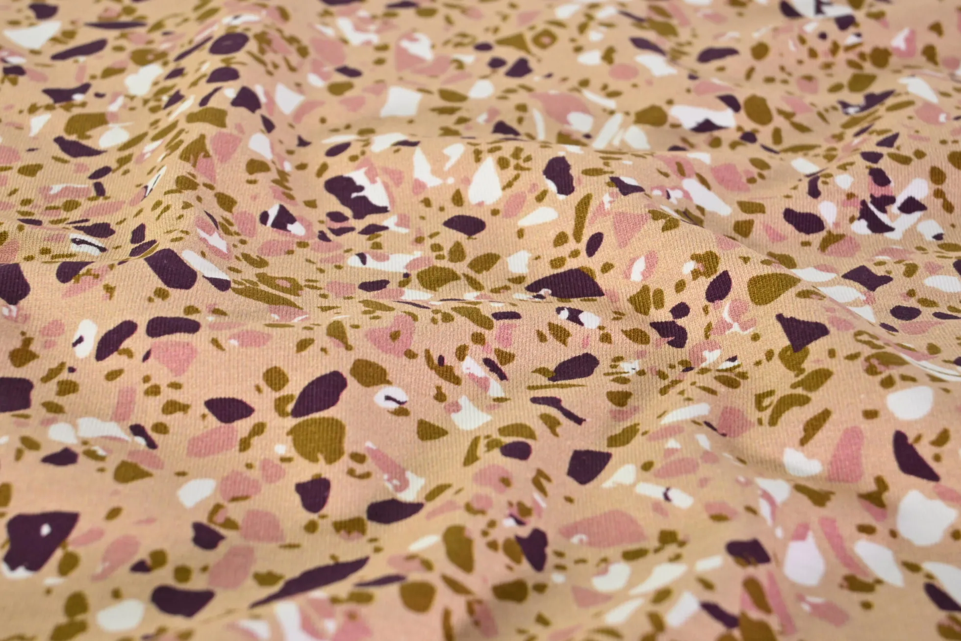 Katoen tricot – Terrazzo Blush