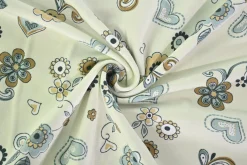 Katoen tricot – Vintage Blossom Hearts