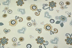 Katoen tricot – Vintage Blossom Hearts