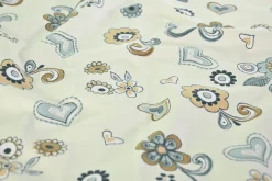 Katoen tricot – Vintage Blossom Hearts