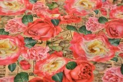 Katoen tricot – Vintage Roses