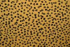 Katoen tricot – Wow – Dieren afdrukken okergeel