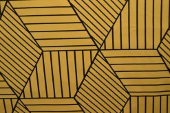 Katoen tricot – Wow – Grafisch oker geel