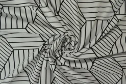 Katoen tricot – Wow – Grafisch zilvergrijs