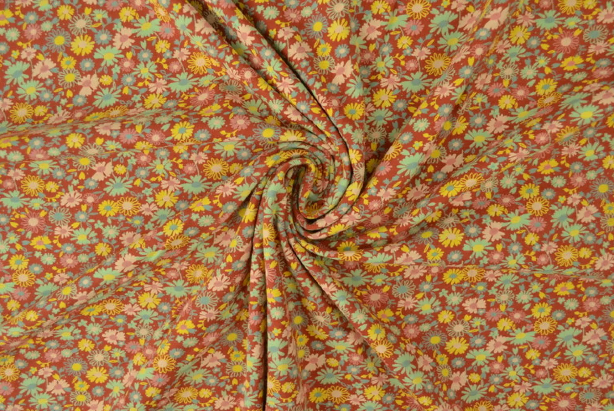 Katoen tricot – Wow – Kleine bloemetjes koper