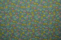 Katoen tricot – Wow – Kleine bloemetjes oudgroen