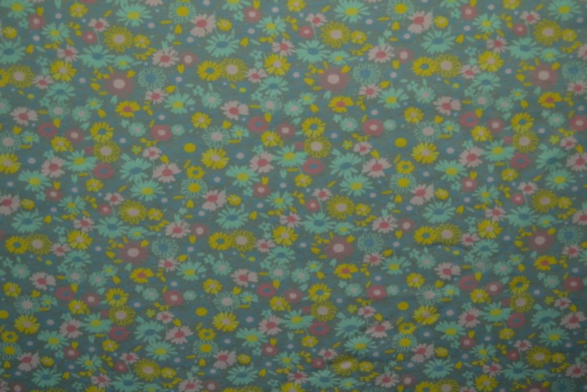 Katoen tricot – Wow – Kleine bloemetjes oudgroen