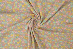 Katoen tricot – Wow – Kleine bloemetjes oudroze