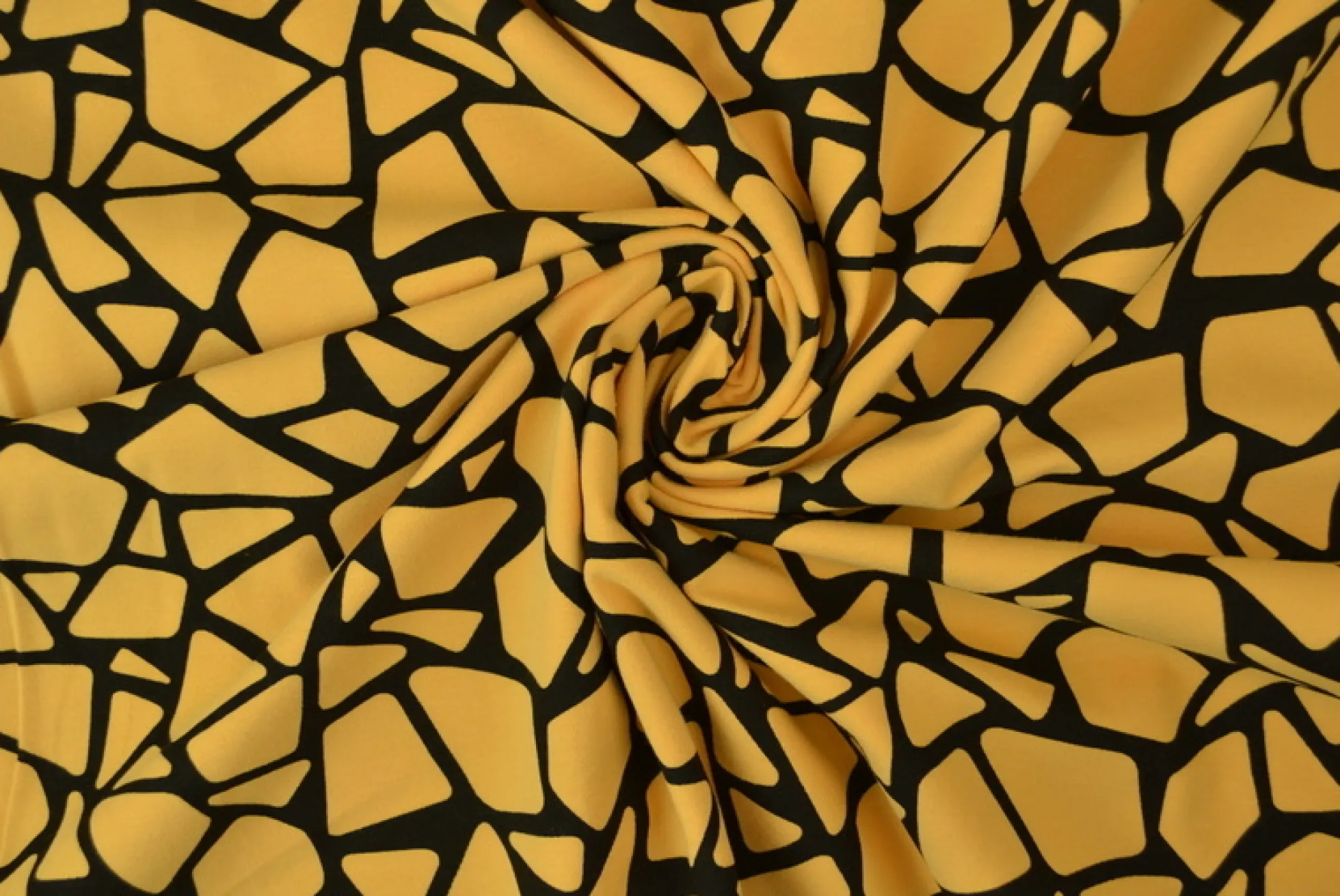 Katoen tricot – Wow – Mozaik okergeel