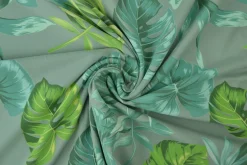 Katoen tricot – Wow – Palmbladeren oudgroen