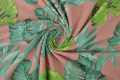 Katoen tricot – Wow – Palmbladeren oudroze