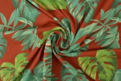 Katoen tricot – Wow – Palmbladeren koper