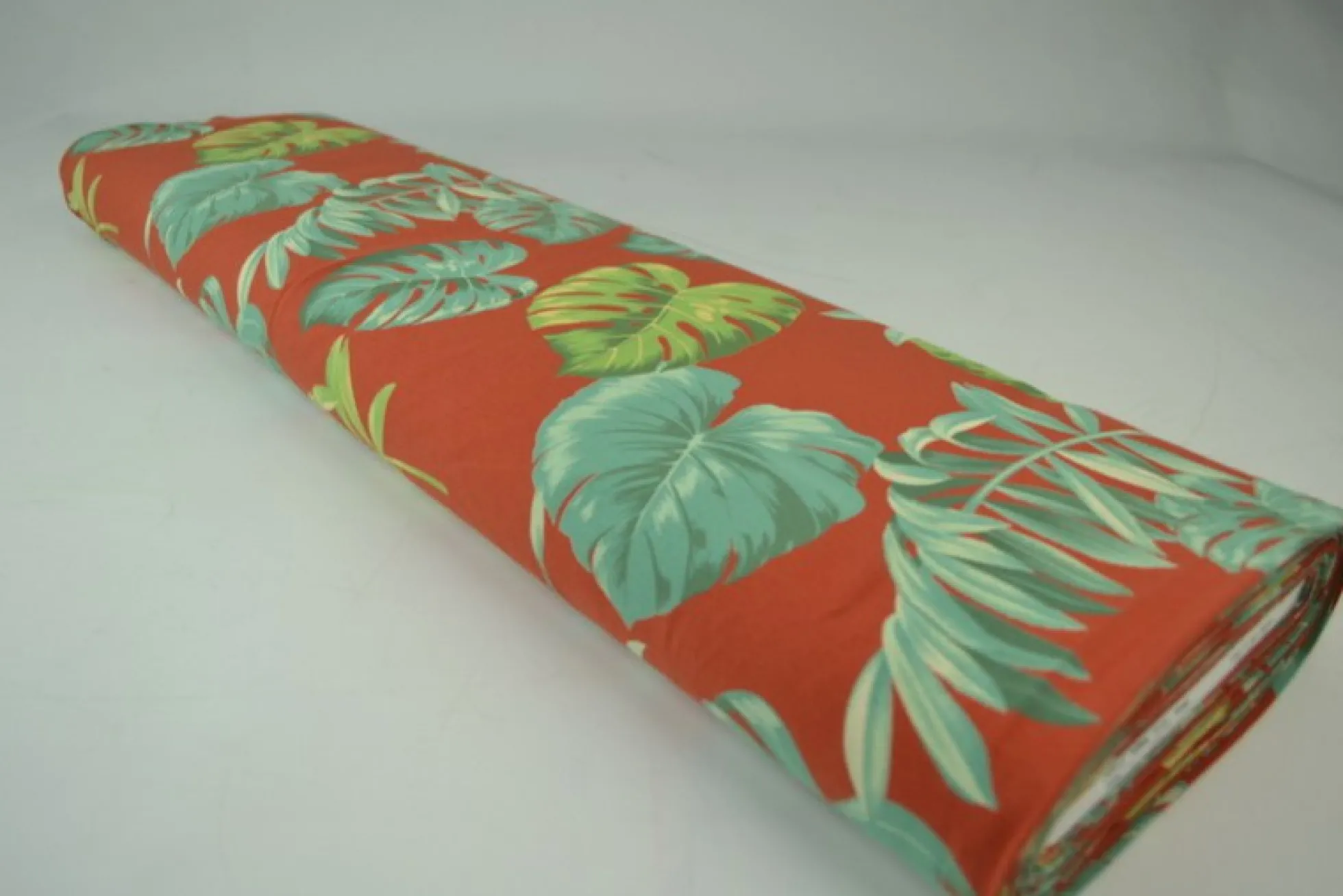 Katoen tricot – Wow – Palmbladeren koper