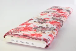 Katoen voile – Red paisley flowers
