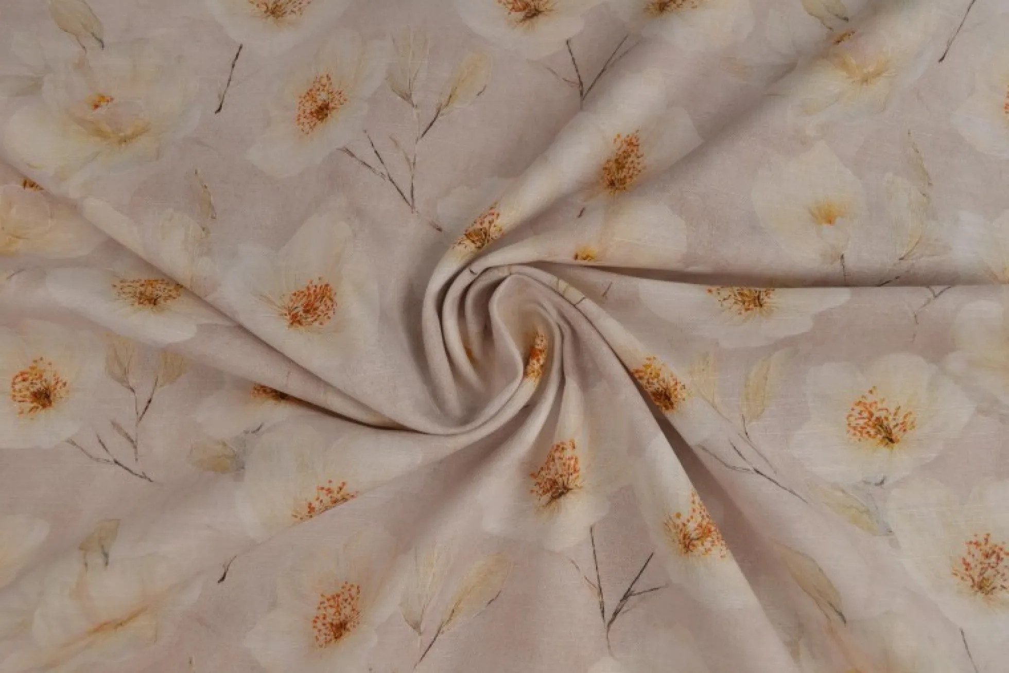 Linnen – Dreamy flowers beige