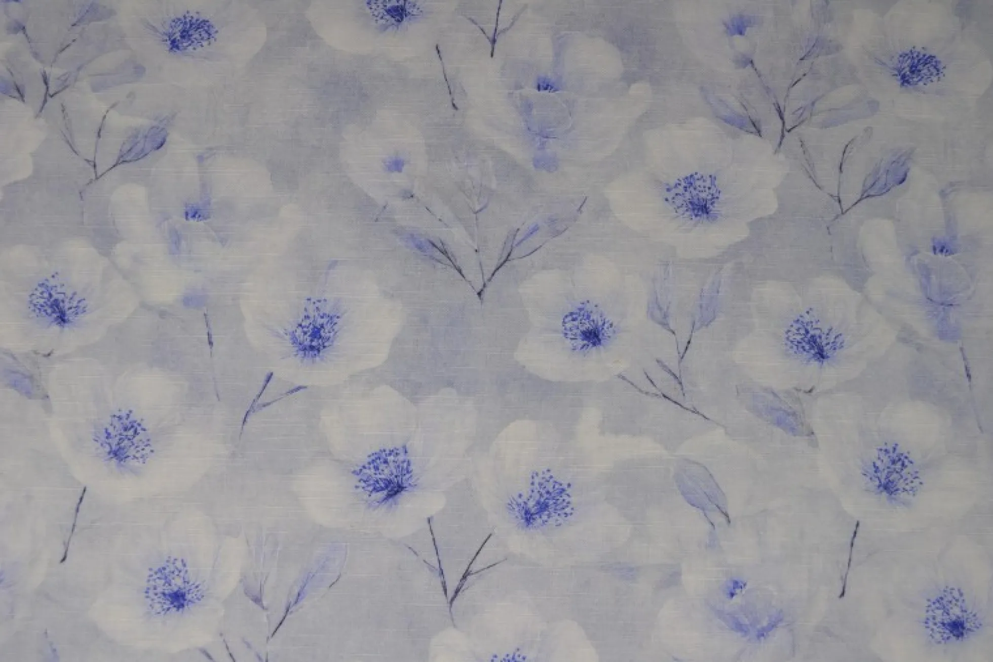 Linnen – Dreamy flowers blue