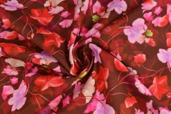Linnen – Elegant flowers red