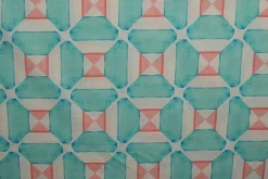 Linnen – Geo mosaic aqua