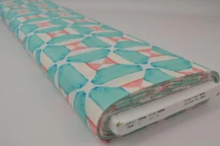 Linnen – Geo mosaic aqua
