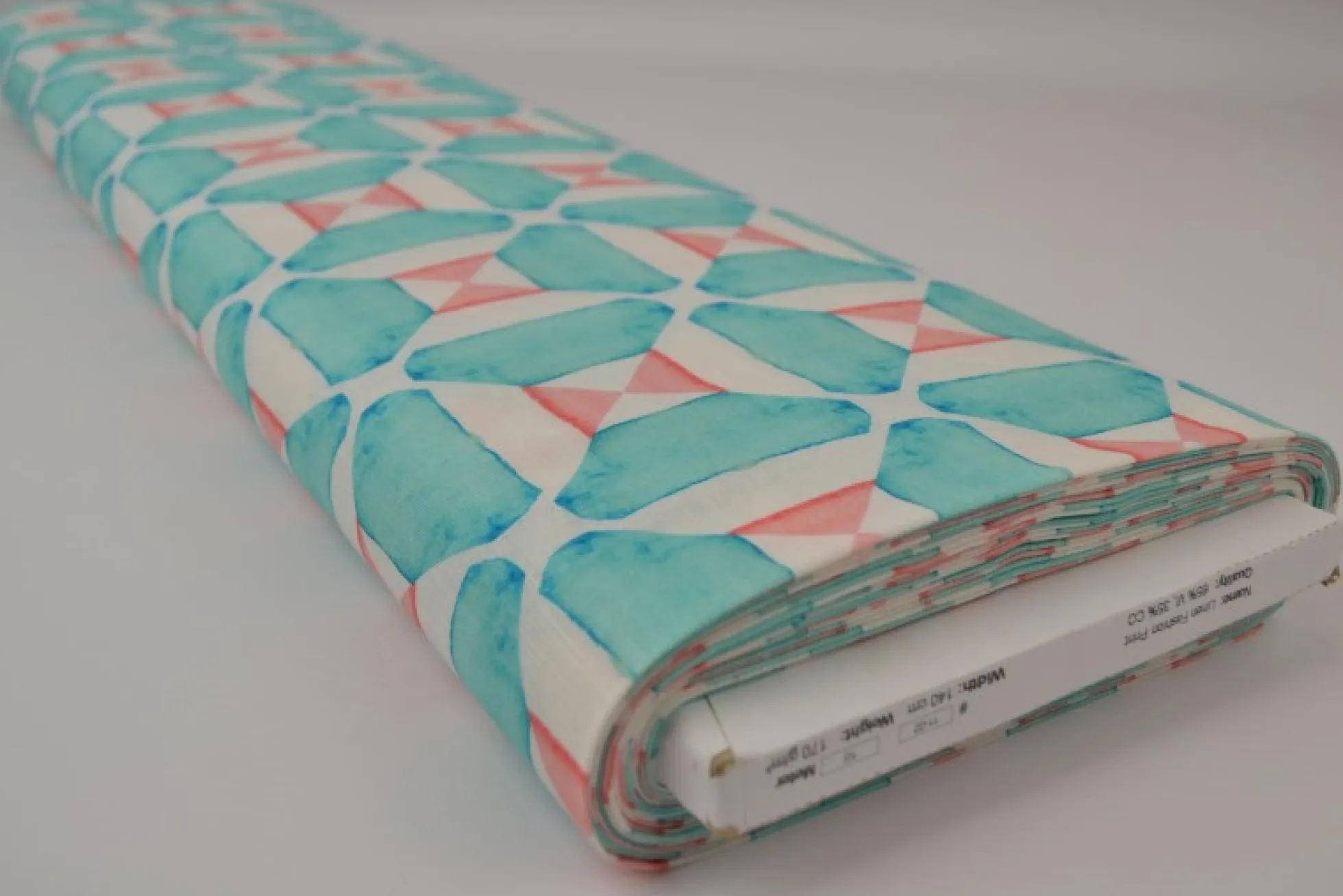Linnen – Geo mosaic aqua
