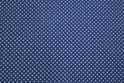 Linnen / katoen – Denim blue mini dot