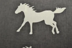 Linnenlook katoen – White horse on dark
