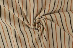 Linnen polyester – Cognac & zwart gestreept