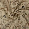 Linnen polyester – Marble swirl taupe & zwart