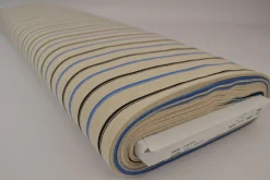 Linnen polyester – Zwart & blauw gestreept