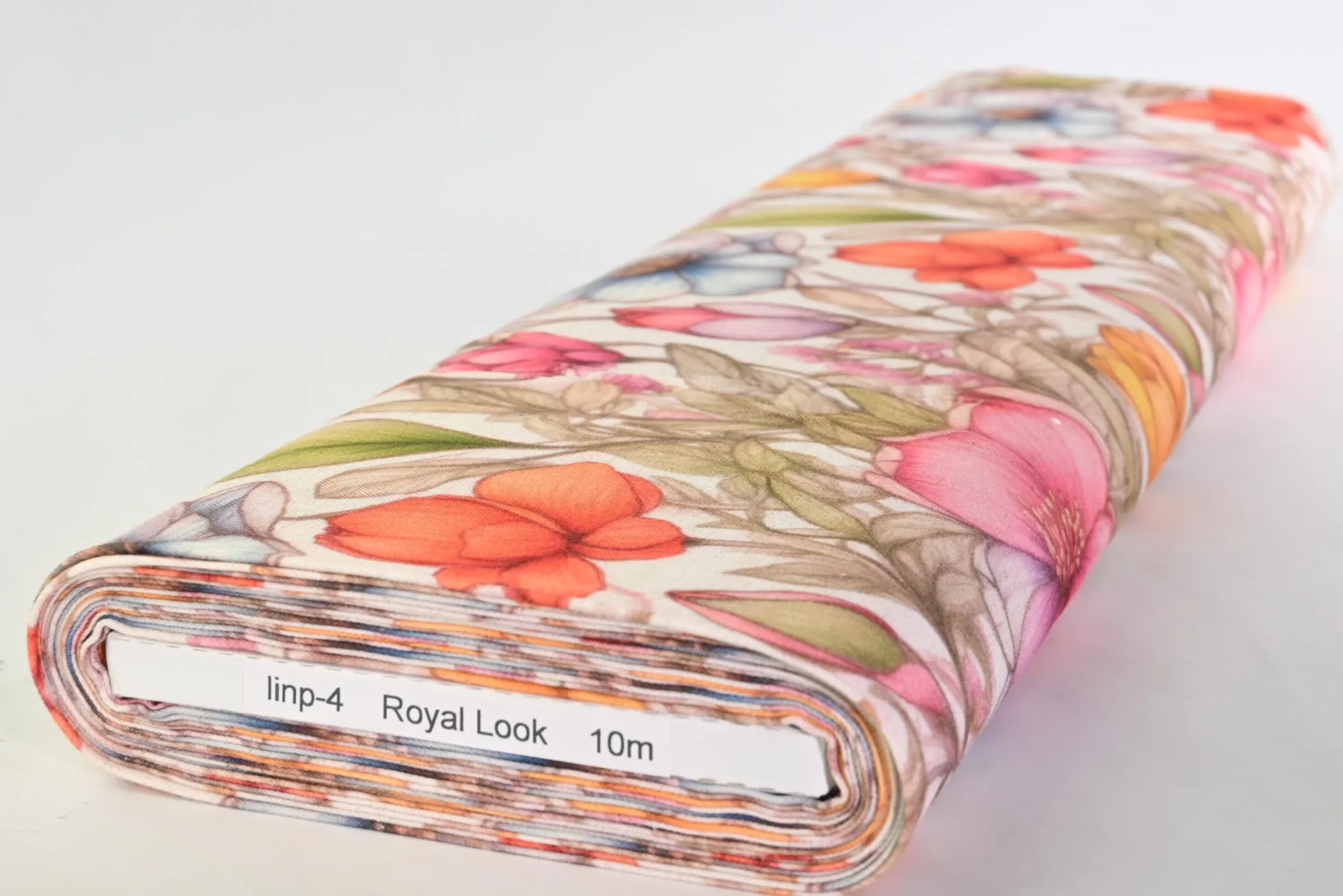 Linnen / viscose – Colorful flowers
