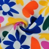 Lycra – Colorful blooms white