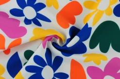 Lycra – Colorful blooms white