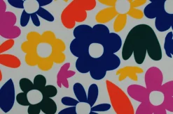 Lycra – Colorful blooms white