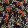 Lycra – Colorful flowers on dark aubergine