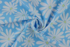 Lycra – Daisy delight aqua