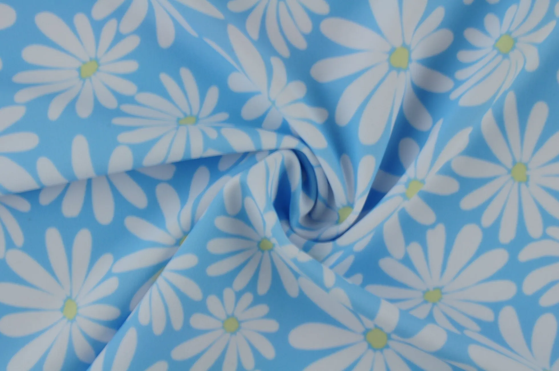 Lycra – Daisy delight aqua