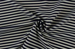 Lycra – Navy & ivory stripes