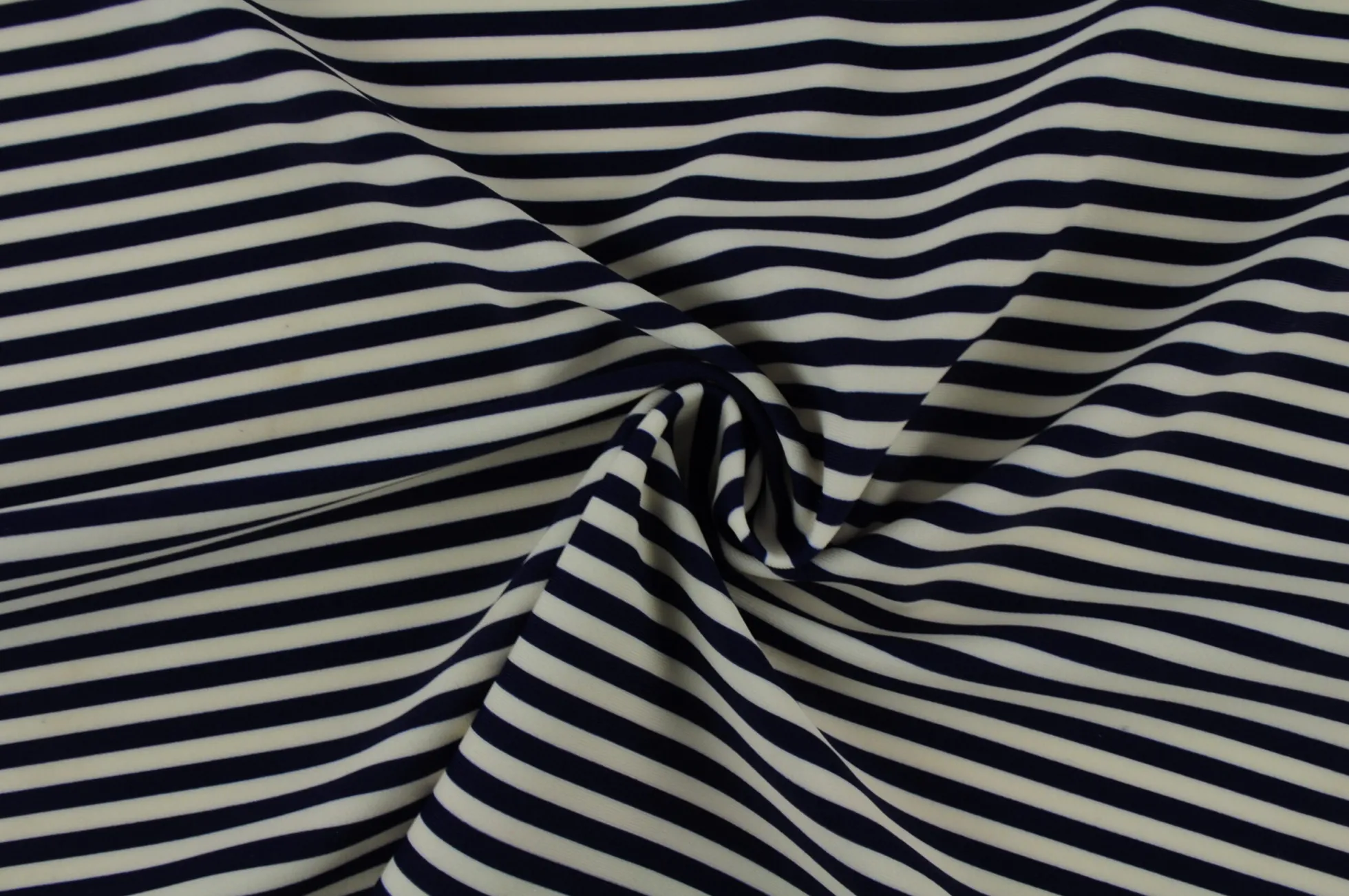 Lycra – Navy & ivory stripes