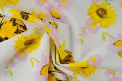 Lycra – Sunflower on white