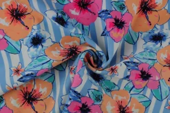 Lycra – Sunset stripes floral