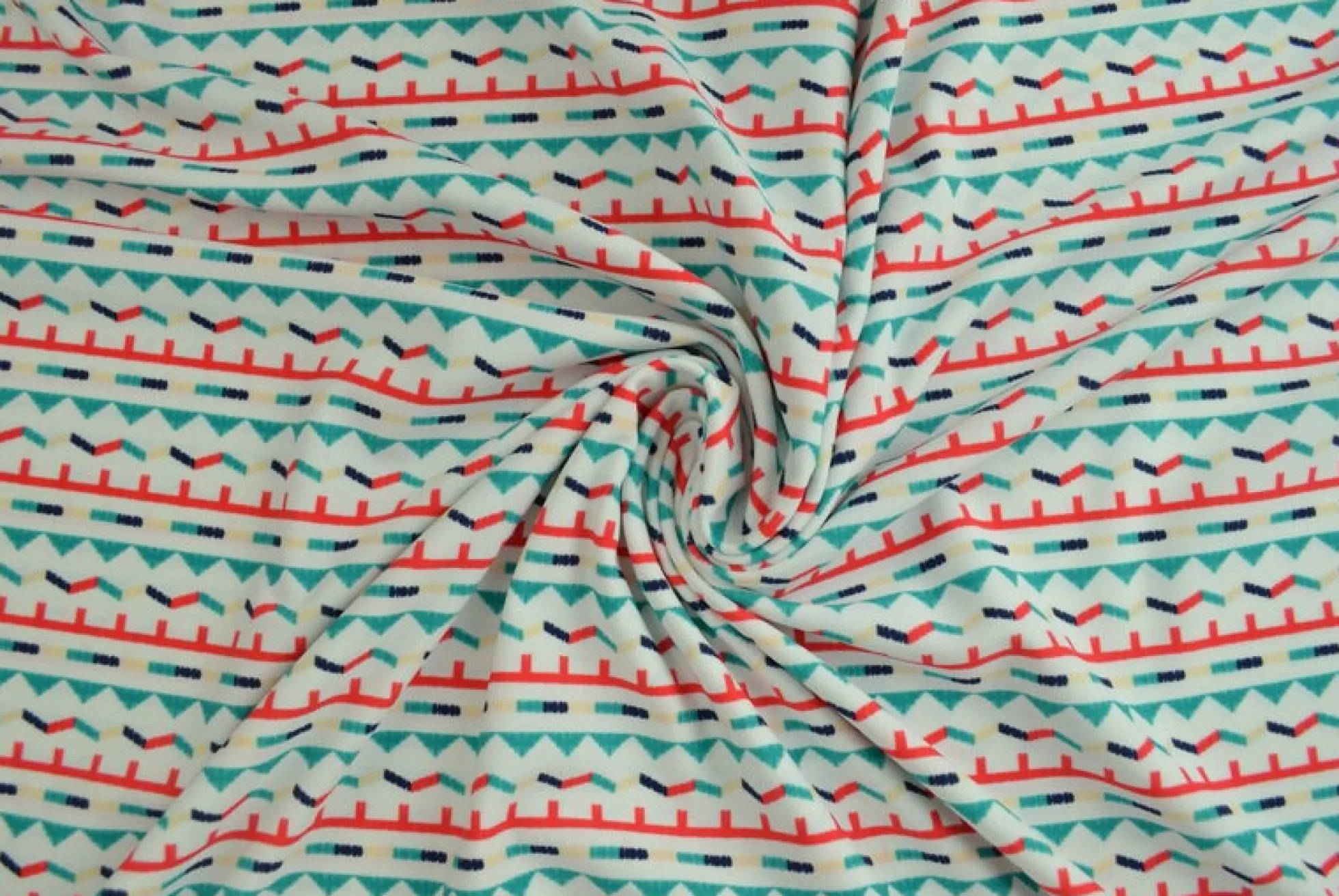 Lycra – Turquoise retro stripes