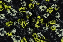Lycra – Yellow & champagne blossom on black