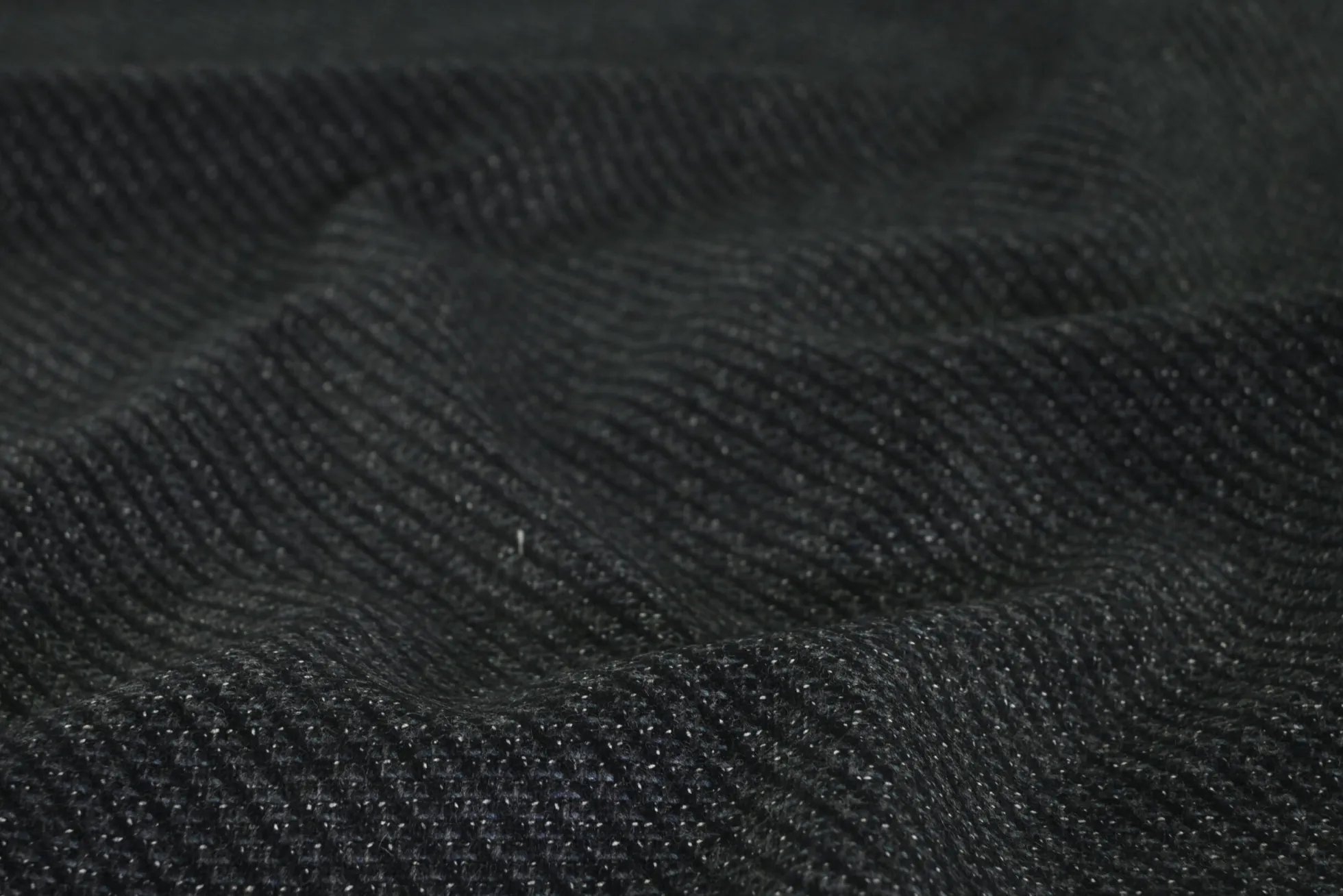 Mantelwol – Antraciet melange twill