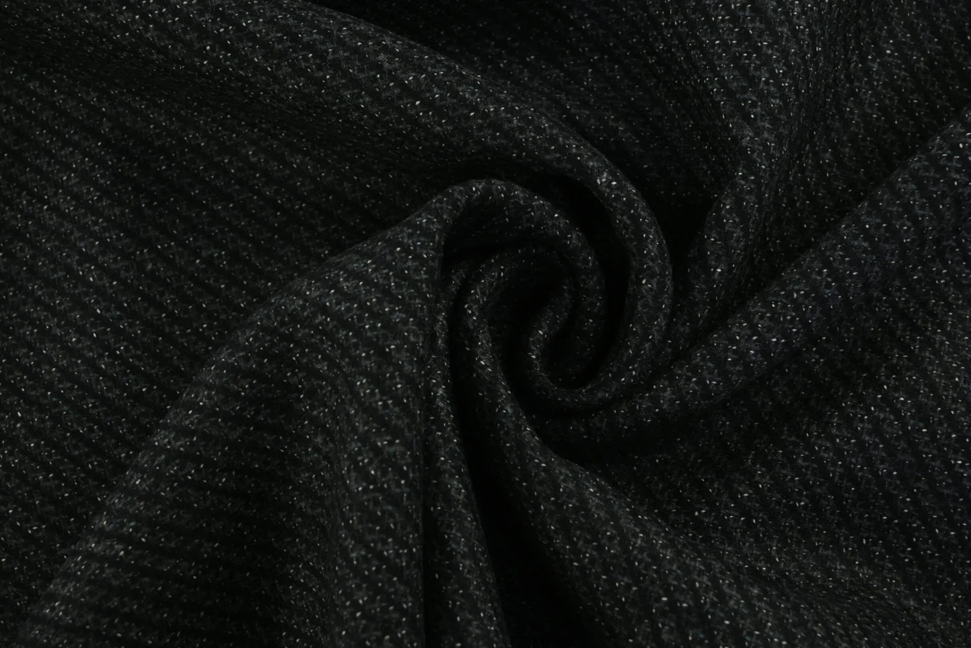 Mantelwol – Antraciet melange twill