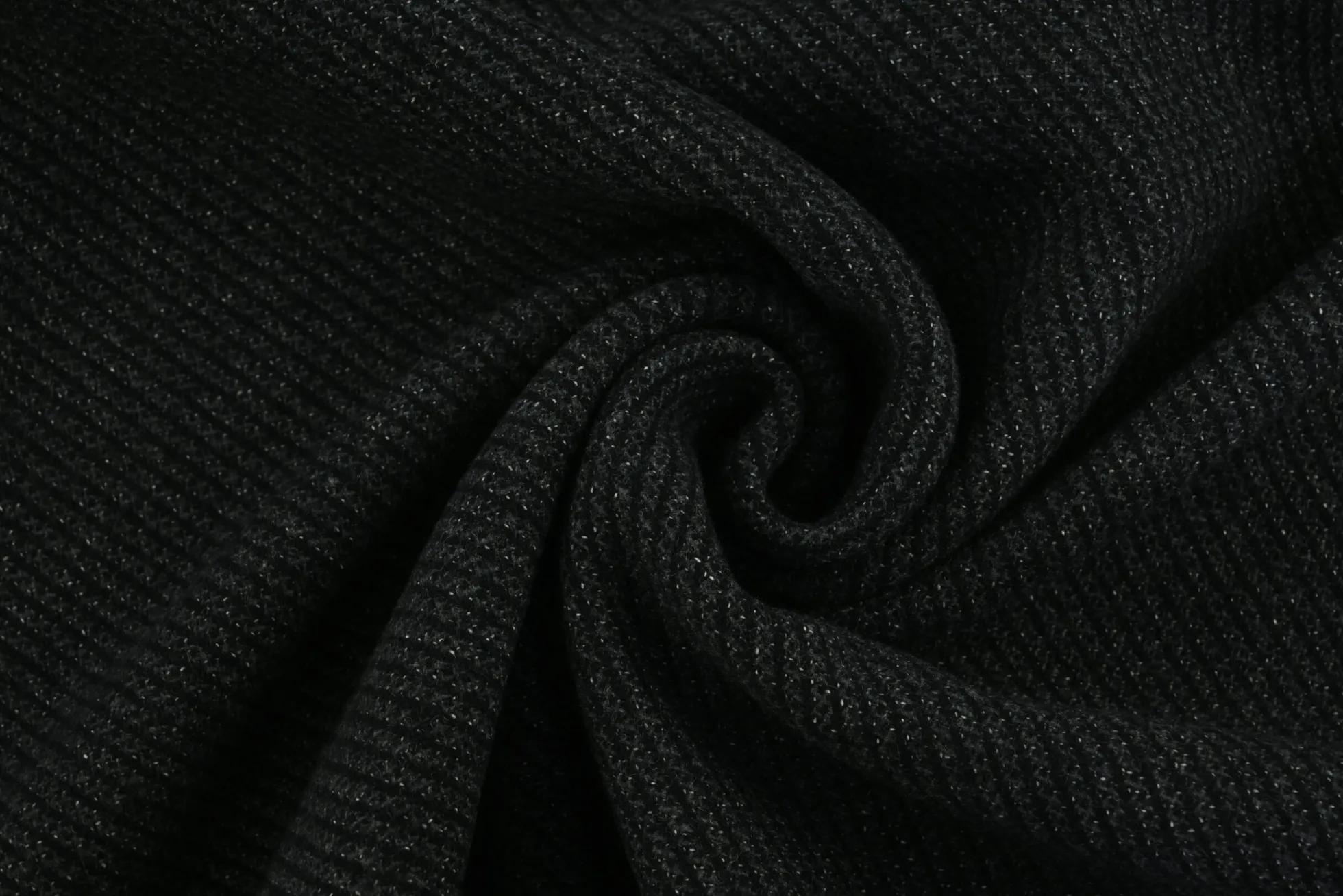 Mantelwol – Antraciet & zwart twill