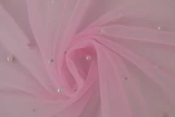 Mesh pearls – Roze geborduurd
